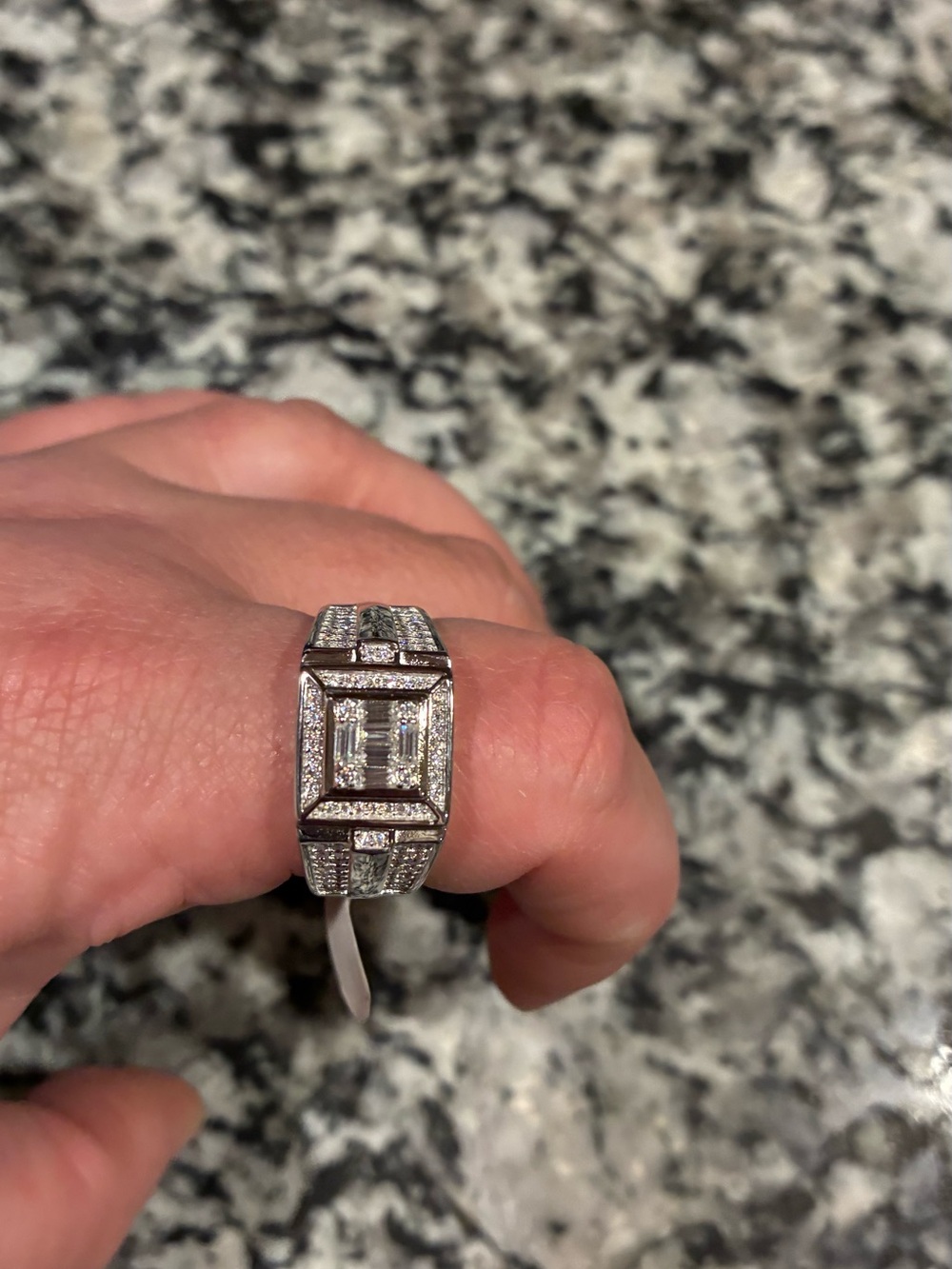 Mens 925 Silver Moissanite 2 CT Ring